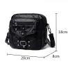 Small shoulder / waist bag - leather - rivets - zippersBags