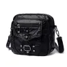 Small shoulder / waist bag - leather - rivets - zippersBags