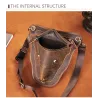 Petit sac bandoulière / taille tendance - cuir véritable - en forme de tête de taureau