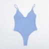 Maillot de bain une pièce sexy - côtelé - décolleté profond - avec push up