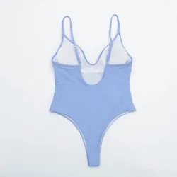Maillot de bain une pièce sexy - côtelé - décolleté profond - avec push up