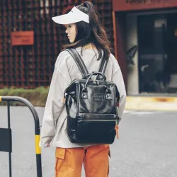 Sac à dos en cuir vintage - grande capacité