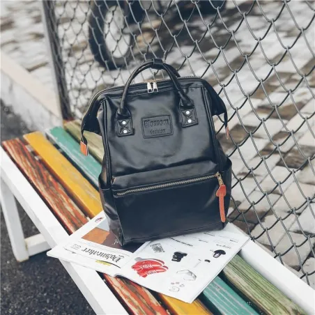 Sac à dos en cuir vintage - grande capacité