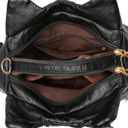 Vintage small shoulder bag - rivets - contrast colors - leatherBags