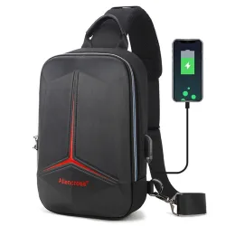 Sac à bandoulière antivol avec port USB - bandoulière - sac de poitrine en PVC