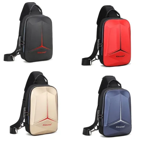 Sac à bandoulière antivol avec port USB - bandoulière - sac de poitrine en PVC