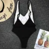 Maillot de bain une pièce côtelé sexy - monokini brésilien - avec ceinture