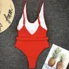 Maillot de bain une pièce côtelé sexy - monokini brésilien - avec ceinture