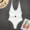 Maillot de bain une pièce côtelé sexy - monokini brésilien - avec ceinture