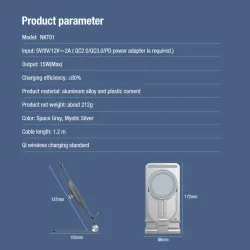 15W - wireless fast charger - stand - foldable phone holder - for iPhone - Samsung - Huawei - XiaomiHolders