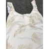 Sexy white one piece swimsuit - leaves printed - push upBeachwear