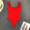 Maillot de bain une pièce côtelé sexy - volants décoratifs - push up