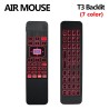 T3 6-Axis Gyro - Air Mouse - 2.4G - sans fil - rétroéclairé 7 couleurs - Télécommande intelligente - avec clavier QWERTY