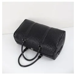 Fashionable travel bag - large capacity - leather - woven patternBags