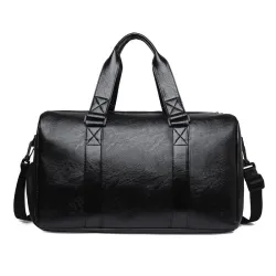Fashionable travel / sport leather bag - with shoe compartment - large capacityBags