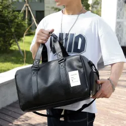 Sac de voyage / sport en cuir à la mode - avec compartiment à chaussures - grande capacité