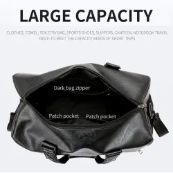 Sac de voyage / sport en cuir à la mode - avec compartiment à chaussures - grande capacité