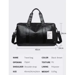 Fashionable travel / sport leather bag - with shoe compartment - large capacityBags