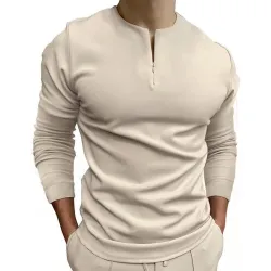 Polo classique - t-shirt à manches longues - avec fermeture éclair