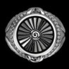 Bague en argent vintage - chevalière - style punk - turbine en métal - argent sterling 925