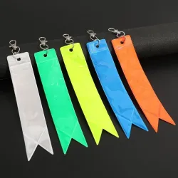 Porte-clés réfléchissant - brillant - bande colorée