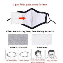 Masques visage / bouche - réutilisables - anti bactériens - avec filtre PM 2,5 - 4 pièces