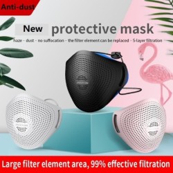Masque de protection en silicone - réutilisable - anti-poussière - anti-bactérien - valve à air - filtre KN95