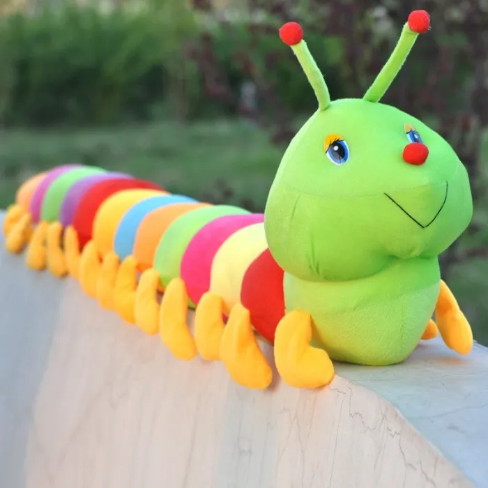 Chenille colorée - peluche - 50 cm