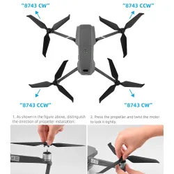 DJI Mavic 2 Pro - 8743F - hélices tripales - faible bruit