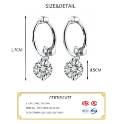 Hoop earrings with zirconia - 925 sterling silverEarrings