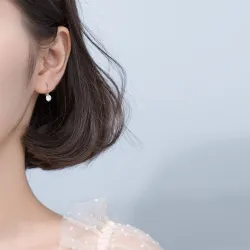 Boucles d'oreilles créoles avec zircone - argent sterling 925