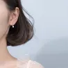 Boucles d'oreilles créoles avec zircone - argent sterling 925