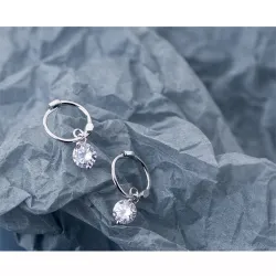 Hoop earrings with zirconia - 925 sterling silverEarrings