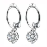 Boucles d'oreilles créoles avec zircone - argent sterling 925
