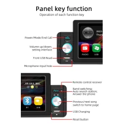 Car radio - M160 - remote - camera - 1 Din - 5 inch - Mirror Link - Bluetooth - Android - IOS - dual USBDin 1