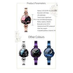 Montre intelligente à la mode AK15 - fréquence cardiaque - tracker de fitness - étanche - Bluetooth - Android - IOS