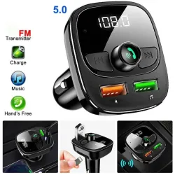 Wireless Bluetooth transmitter - handsfree - dual USB charger - digital - LEDFM transmitters