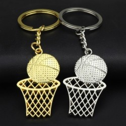Porte-clés en métal - basket - filet - terrain de basket