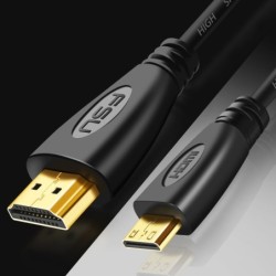 Câble Mini HDMI vers HDMI - 1080P - haut débit - connecteur plaqué or