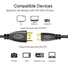 Câble Mini HDMI vers HDMI - 1080P - haut débit - connecteur plaqué or
