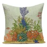 Housse de coussin déco - océan / vie marine / corail - 40 cm * 40 cm - 45 cm - 45 cm