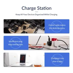 ORICO - Chargeur USB 10 ports - station d'accueil - avec support - 120W 5V2.4A*10