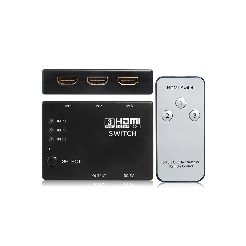 3 à 1 - Commutateur HDMI avec télécommande - Répartiteur HDMI