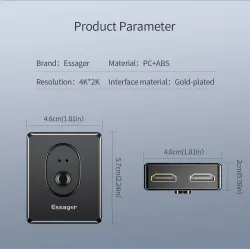 Essager - répartiteur HDMI - commutateur - 4K 2.0 - adaptateur - convertisseur - pour PS4 HD TV BOX