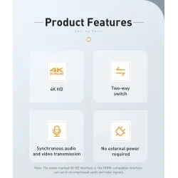 Baseus - 4K HD switch - HDMI-compatible adapterHDMI switchers