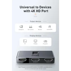 Baseus - Commutateur 4K HD - Adaptateur compatible HDMI