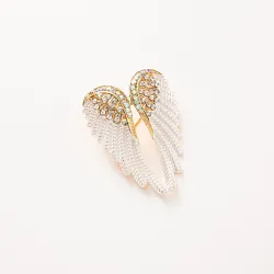 Broche ailes d'ange en cristal