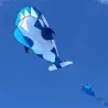 Baleine géante - dauphin - sans cadre - cerf-volant de plage avec ligne - 2 mètres