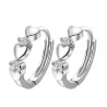 Boucles d'oreilles élégantes - coeurs / zircone - argent sterling 925