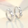 Elegant earrings - hearts / zirconia - 925 sterling silverEarrings